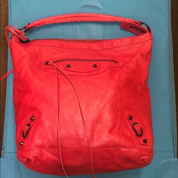 balenciaga hot pink purse